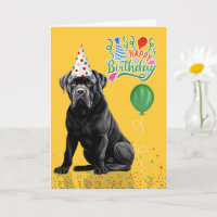 Cane Corso Dog Party Hat Yellow Birthday