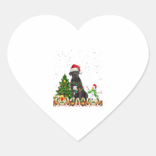 Cane Corso Dog Santa Hat Christmas Dog Light Tree Heart Sticker