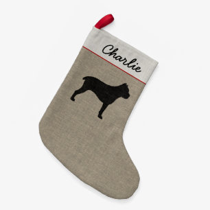 Cane Corso Dog Silhouette Personalised Holiday Small Christmas Stocking