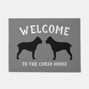 Cane Corso Dog Silhouettes Custom Doormat