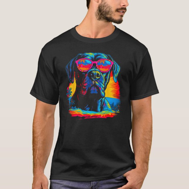 Cane Corso Dog Summer Party T-Shirt (Front)