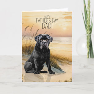 Cane Corso Dog Sunset Beach Father's Day Holiday Card