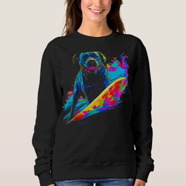 Cane Corso Dog Surfing Sweatshirt (Front)