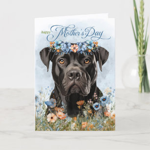 Cane Corso Dog Wildflowers Mother's Day Holiday Card