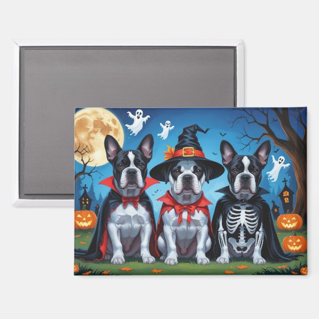 Cane Corso Dogs Pumpkin Halloween Funny Magnet (Front/Back)