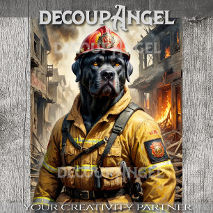 Cane Corso - Firefigheter - Decoupage - Tissue Paper