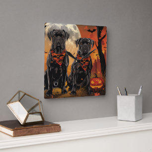 Cane Corso Halloween Spooky Square Wall Clock