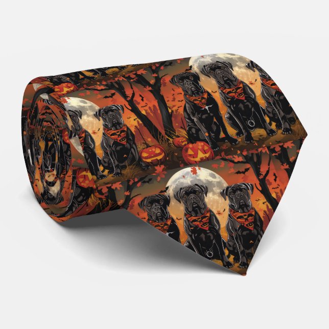Cane Corso Halloween Spooky Tie (Rolled)