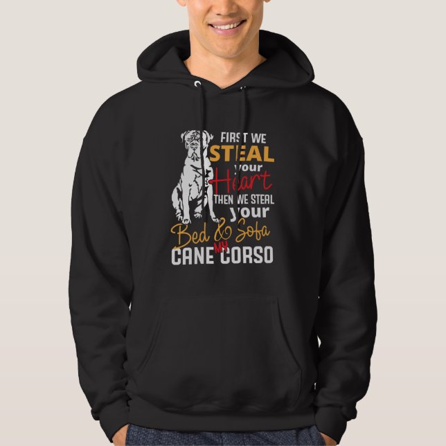 Cane Corso Heart Bed Sofa  Slogan Hoodie (Front)
