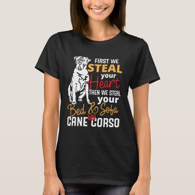 Cane Corso Heart Bed Sofa  Slogan T-Shirt (Front)