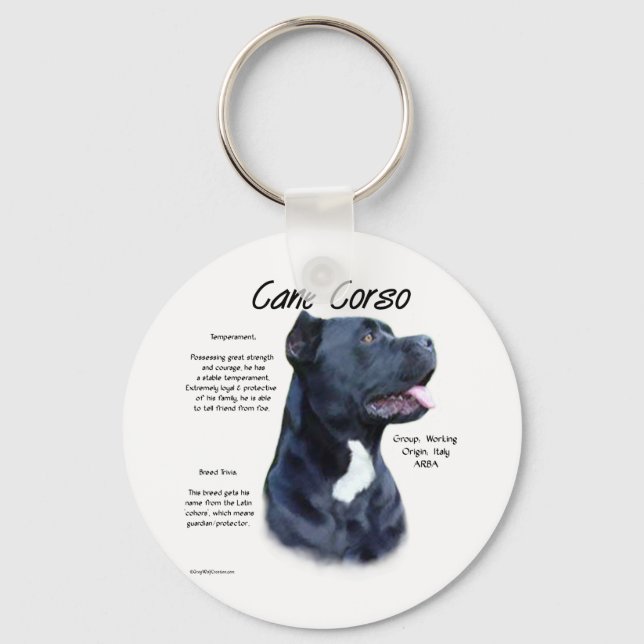 Cane Corso History Design Key Ring (Front)