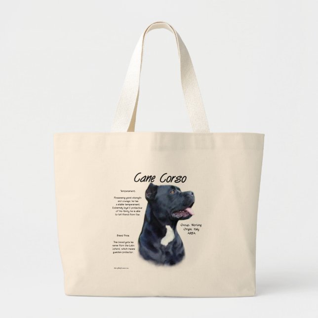 Cane Corso History  Large Tote Bag (Front)