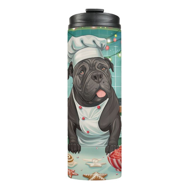 Cane Corso Holiday Baking: Festive Christmas Thermal Tumbler (Front)
