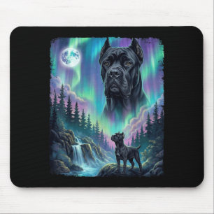 Cane Corso Howling Northern Lights Aurora Italian Mouse Pad