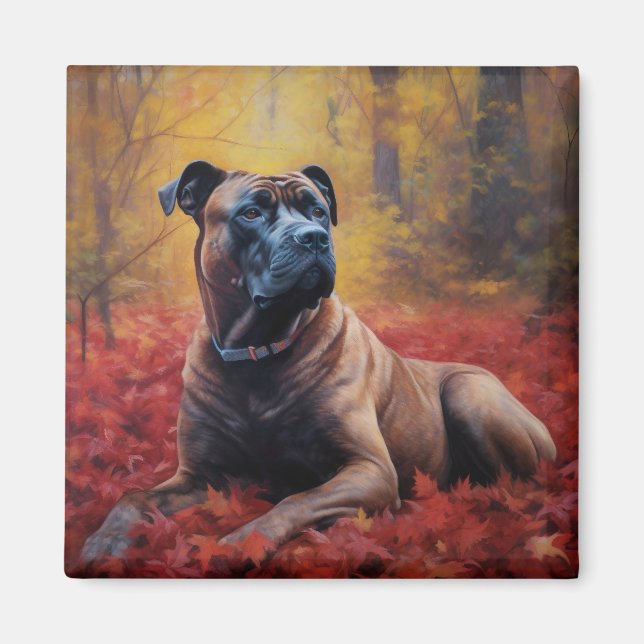 Cane Corso in Autumn Leaves Fall Inspire  Magnet (Front)