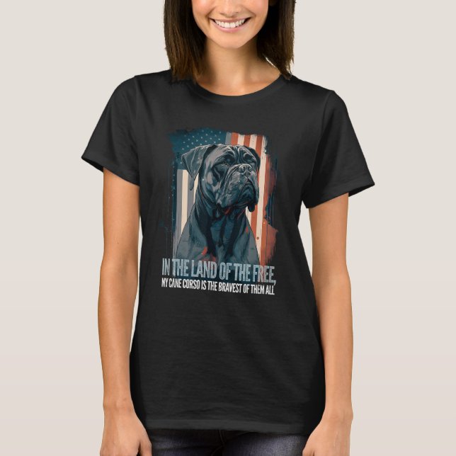 Cane Corso Italian Mastiff Dog Patriotic USA Ameri T-Shirt (Front)