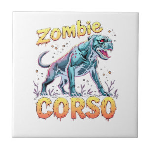 Cane Corso Italian Mastiff Zombie Dog Halloween Es Ceramic Tile