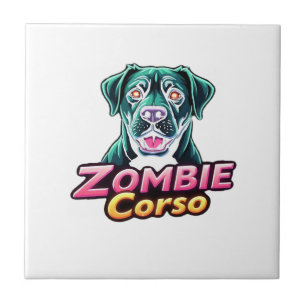 Cane Corso Italian Mastiff Zombie Dog Halloween Es Ceramic Tile