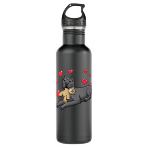 Cane Corso Italiano Dog With Stuffed Animal 710 Ml Water Bottle