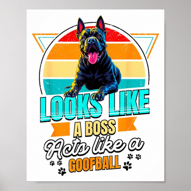 Cane Corso Lover Funny Cane Corso Retro  Poster (Front)