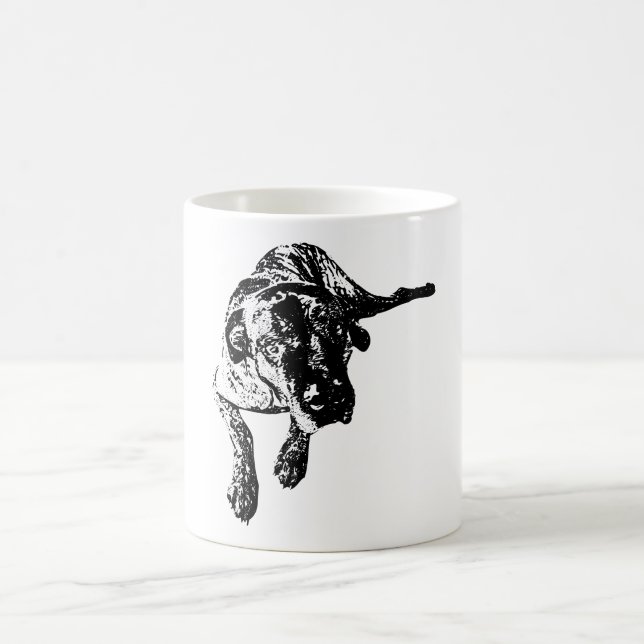 Cane Corso Lying Pose Black & White Mug (Center)