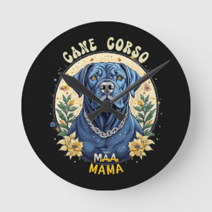 Cane Corso Mama Round Clock