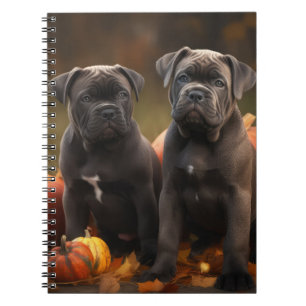 Cane Corso Puppy Autumn Delight Pumpkin Notebook