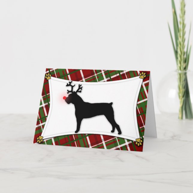 Cane Corso Reindeer Christmas Card (Front)