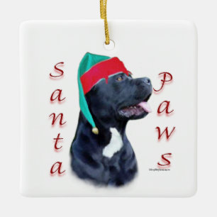 Cane Corso Santa Paws Ceramic Ornament