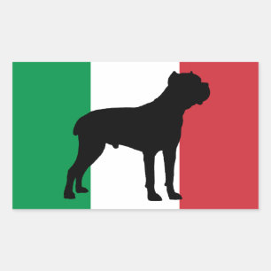 cane corso silhouette flag rectangular sticker