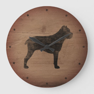 Cane Corso Silhouette Rustic Large Clock