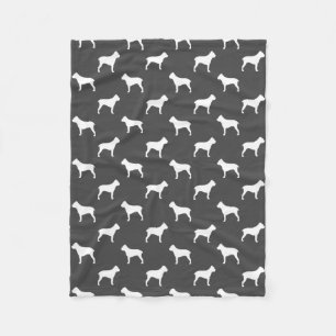 Cane Corso Silhouettes Pattern Grey Fleece Blanket