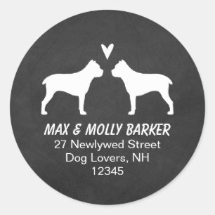 Cane Corso Silhouettes Return Address Classic Round Sticker