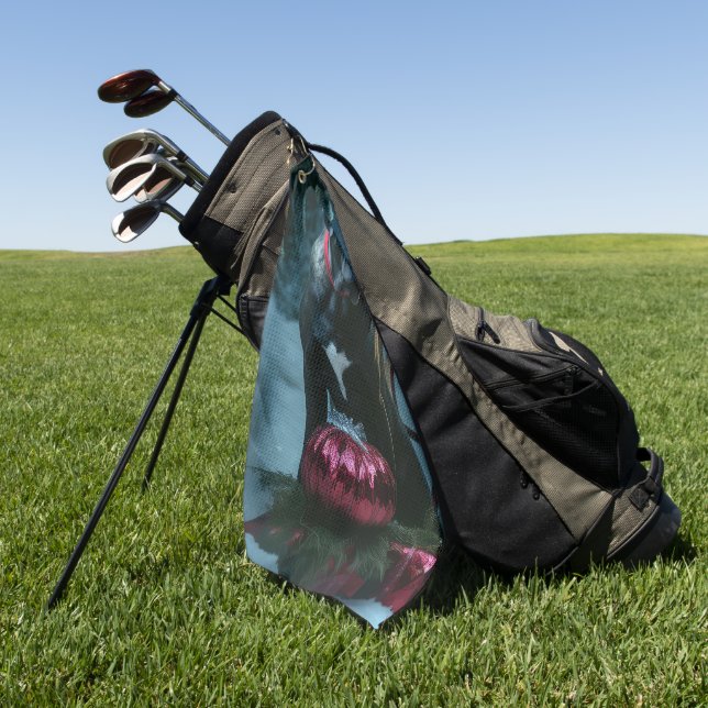 Cane Corso Snowy Sleigh Christmas Decor Golf Towel (Green)