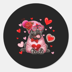 Cane Corso Sungles Valentine Hearts Lover Owner Ki Classic Round Sticker