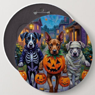 Cane Corso Trick-or-Treating in Halloween Costumes 6 Cm Round Badge
