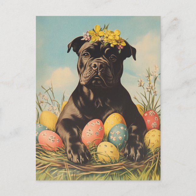 Cane Corso Vintage Easter Postcard (Front)