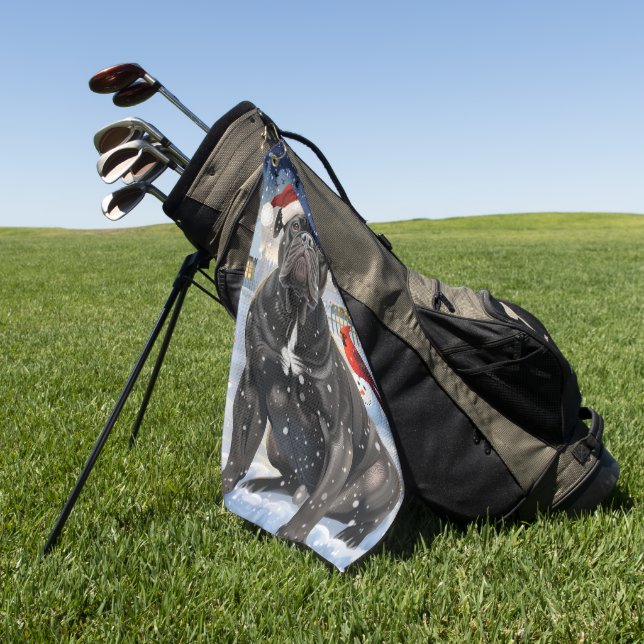 Cane Corso Winter Wonderland Christmas Joy  Golf Towel (Green)