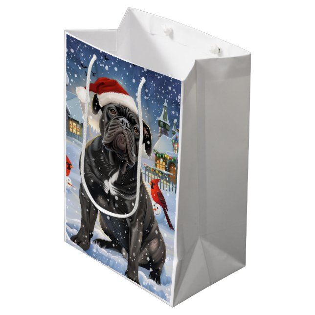 Cane Corso Winter Wonderland Christmas Joy  Medium Gift Bag (Front Angled)