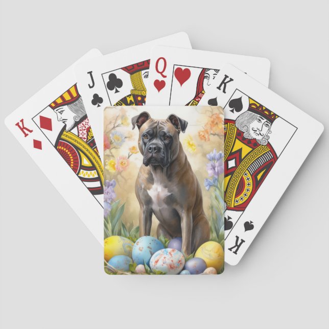 Cane Corso with Easter Eggs Holiday Playing Cards (Back)