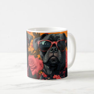 Cane Corso With Heart Roses Valentine's Day  Coffee Mug