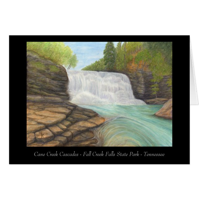 Cane Creek Cascades - Appalachian Art Card (Front Horizontal)