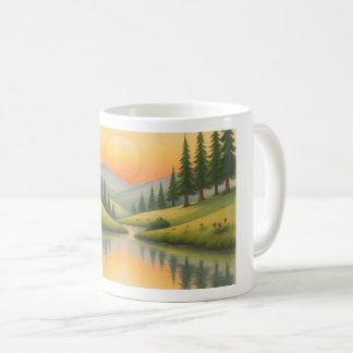 Cane with mountain landscape coffee mug