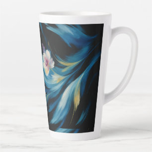Caneca Abstract Flowers Color Design Latte Mug