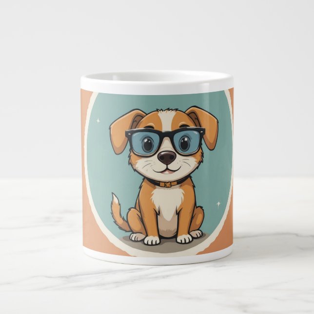 Caneca com Cachorro  Large Coffee Mug (Front)