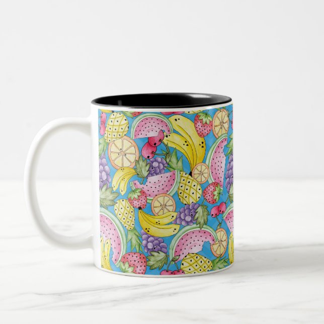 Caneca Linha Frutas Fun Two-Tone Coffee Mug (Left)