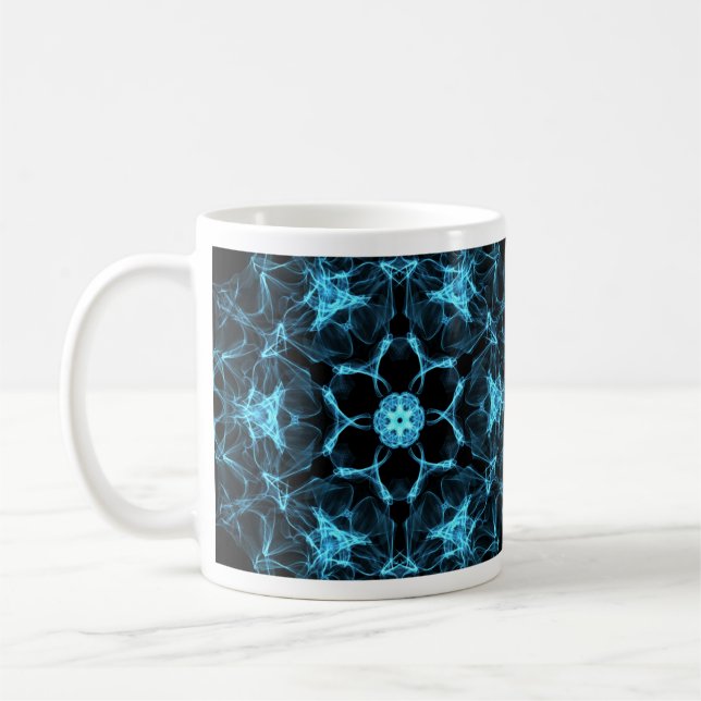 caneca Mandala Espectral Blue Coffee Mug (Left)