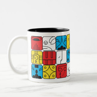 Caneca Tzolkin Kin 20 Selos Two-Tone Coffee Mug