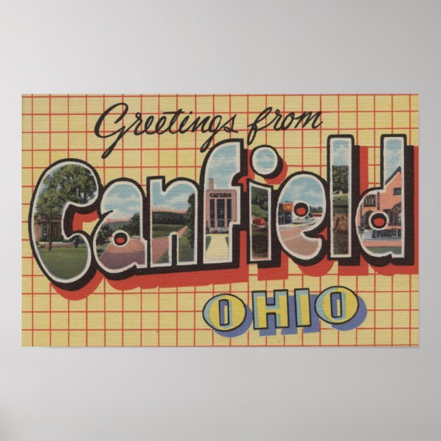 Canfield, Ohio - Large Letter Scenes Poster (Front)