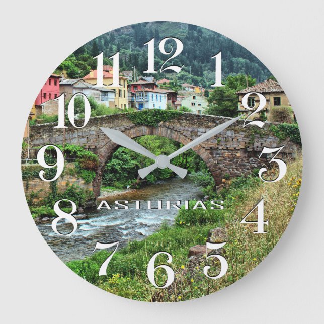 Cangas del Narcea wall clock, Astururias Large Clock (Front)